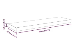 vidaxl Prateleira de parede suspensa 80x23,5x3,8 cm MDF^ Prateleira