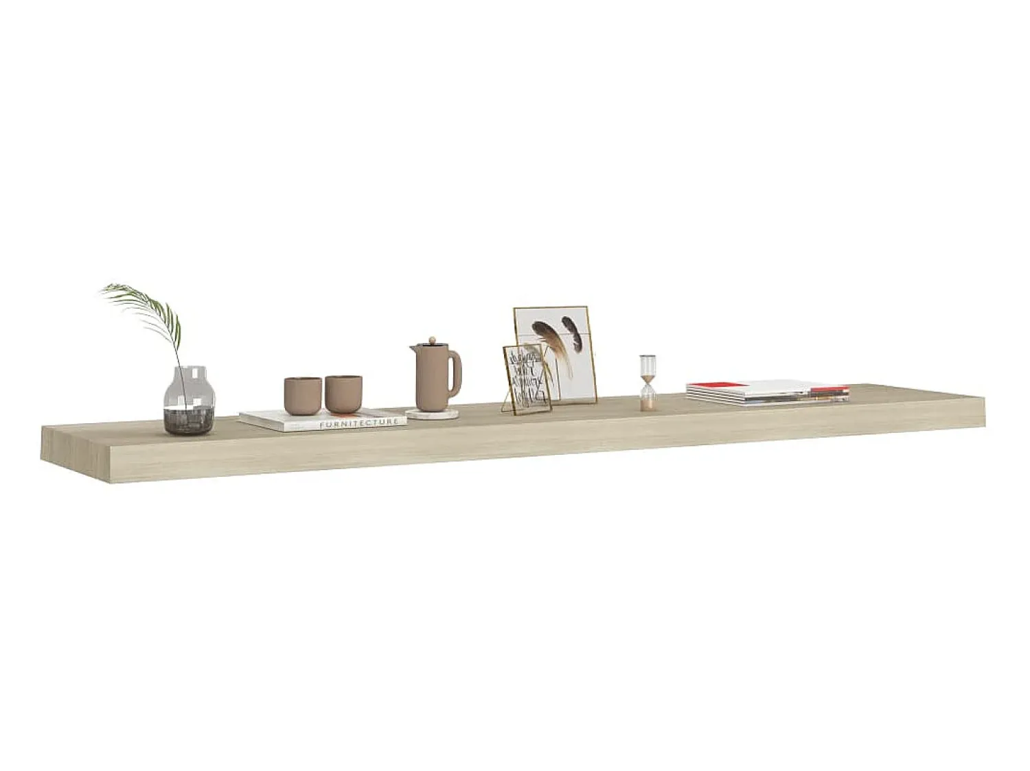 Prateleira| Prateleira de parede suspensa 120x23,5x3,8 cm MDF cor carvalho PT394770 Castanho