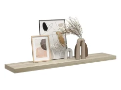 vidaxl Prateleira de parede suspensa 120x23,5x3,8 cm MDF cor carvalho^ Prateleira