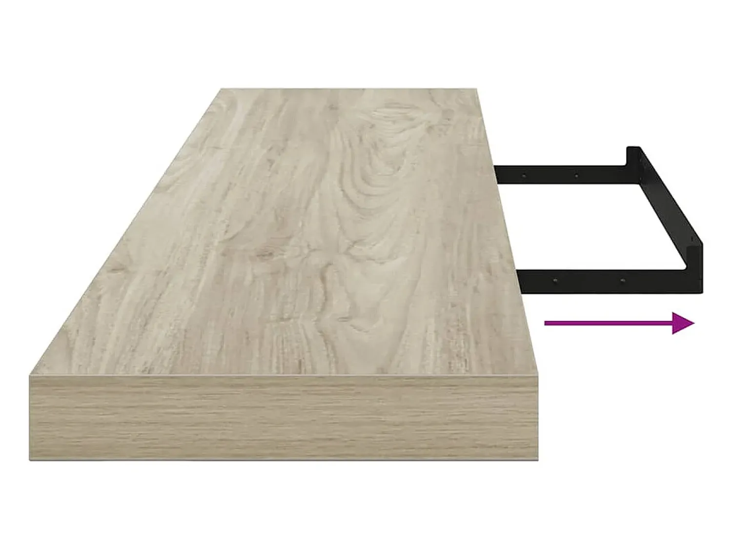 vidaxl Prateleira de parede suspensa 120x23,5x3,8 cm MDF cor carvalho^ Prateleira