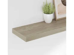vidaxl Prateleira de parede suspensa 120x23,5x3,8 cm MDF cor carvalho^ Prateleira