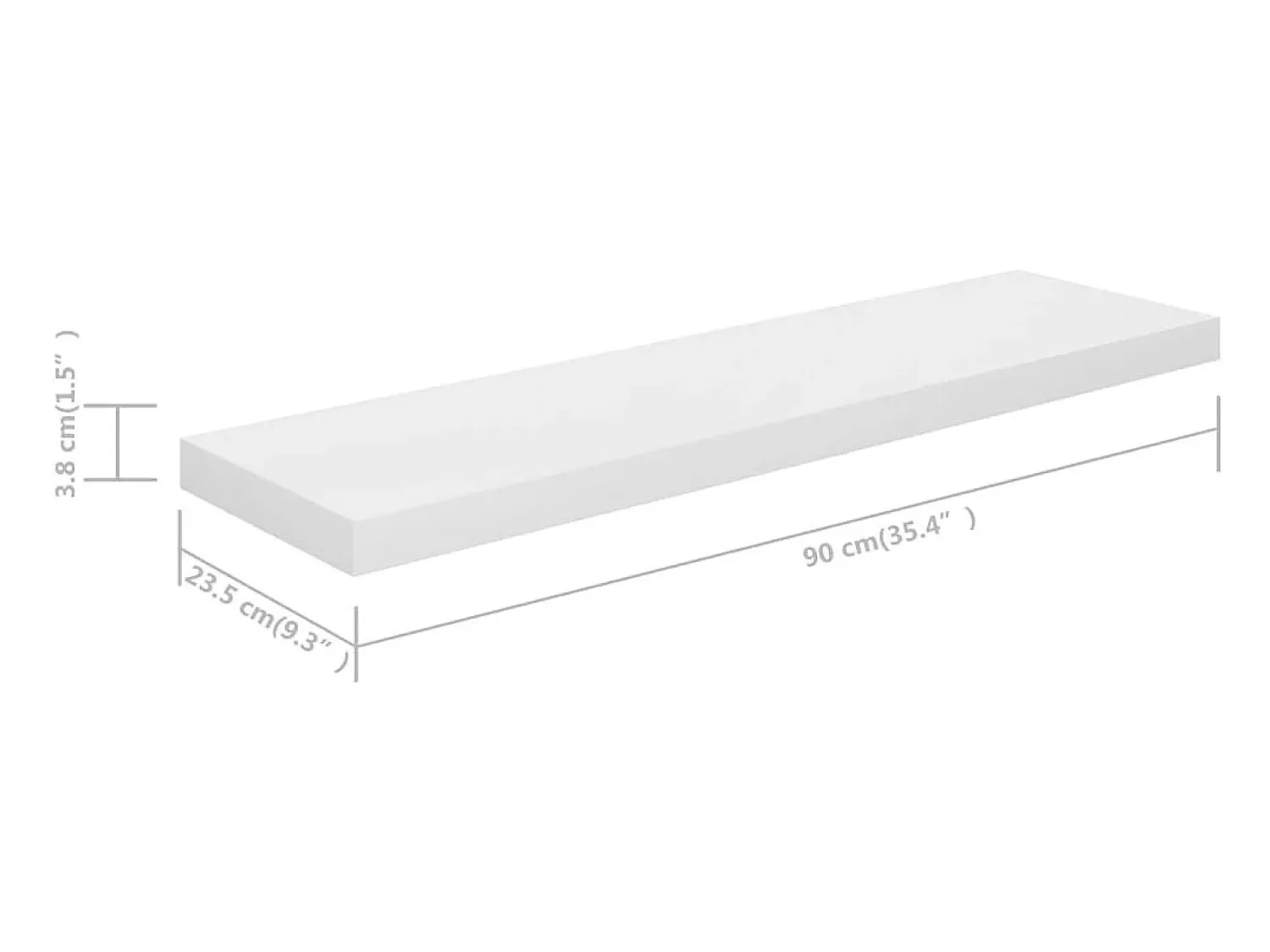 vidaxl Prateleira de parede suspensa 90x23,5x3,8 cm MDF^ Prateleira