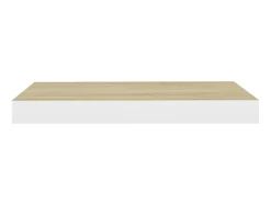 Prateleira* Prateleira de parede suspensa 50x23x3,8cm MDF carvalho e branco PT185771 Castanho