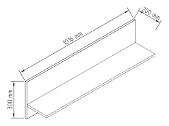 Outlet VCM Prateleira de parede Usilo Branco/carvalho de mel A. 30 x L. 102 x P. 20 cm Multicor