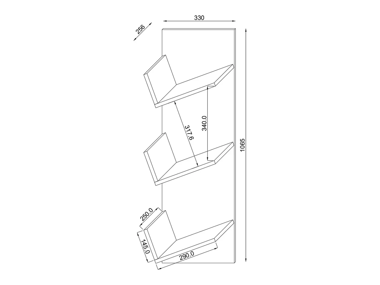 Prateleira|VCM Prateleira de parede Vinosi Branco A. 106 x L. 33 x P. 26 cm Multicor