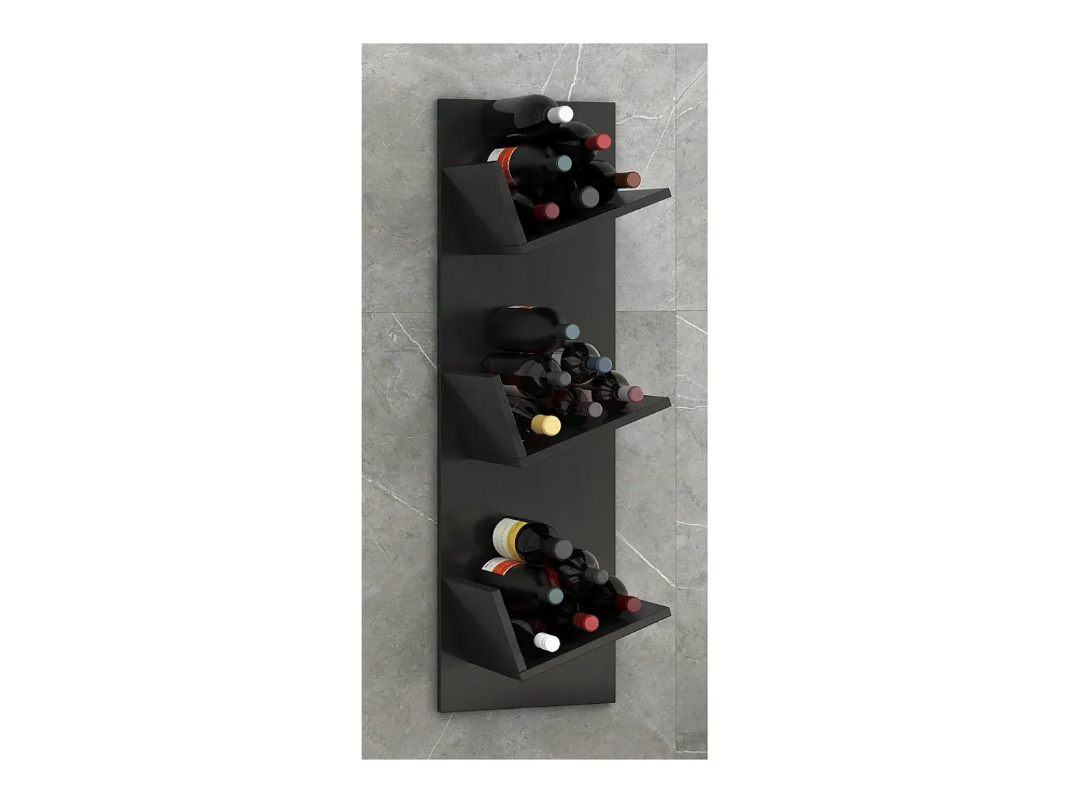 Prateleira*VCM Prateleira de parede Vinosi Preto A. 106 x L. 33 x P. 26 cm Multicor
