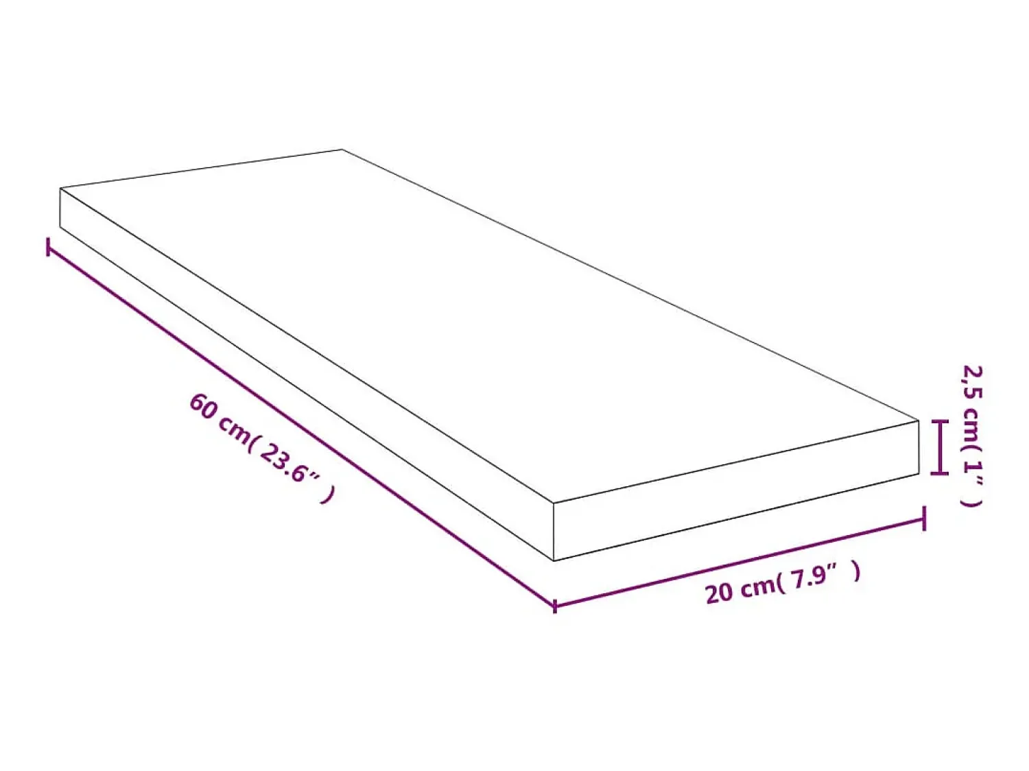 Prateleira| Prateleira de parede 60x20x2,5 cm bambu PT605646 Castanho