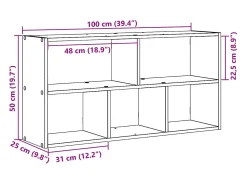 Online vidaxl Prateleira de parede 100x25x50 cm deriv. madeira cinza cimento Cinzento