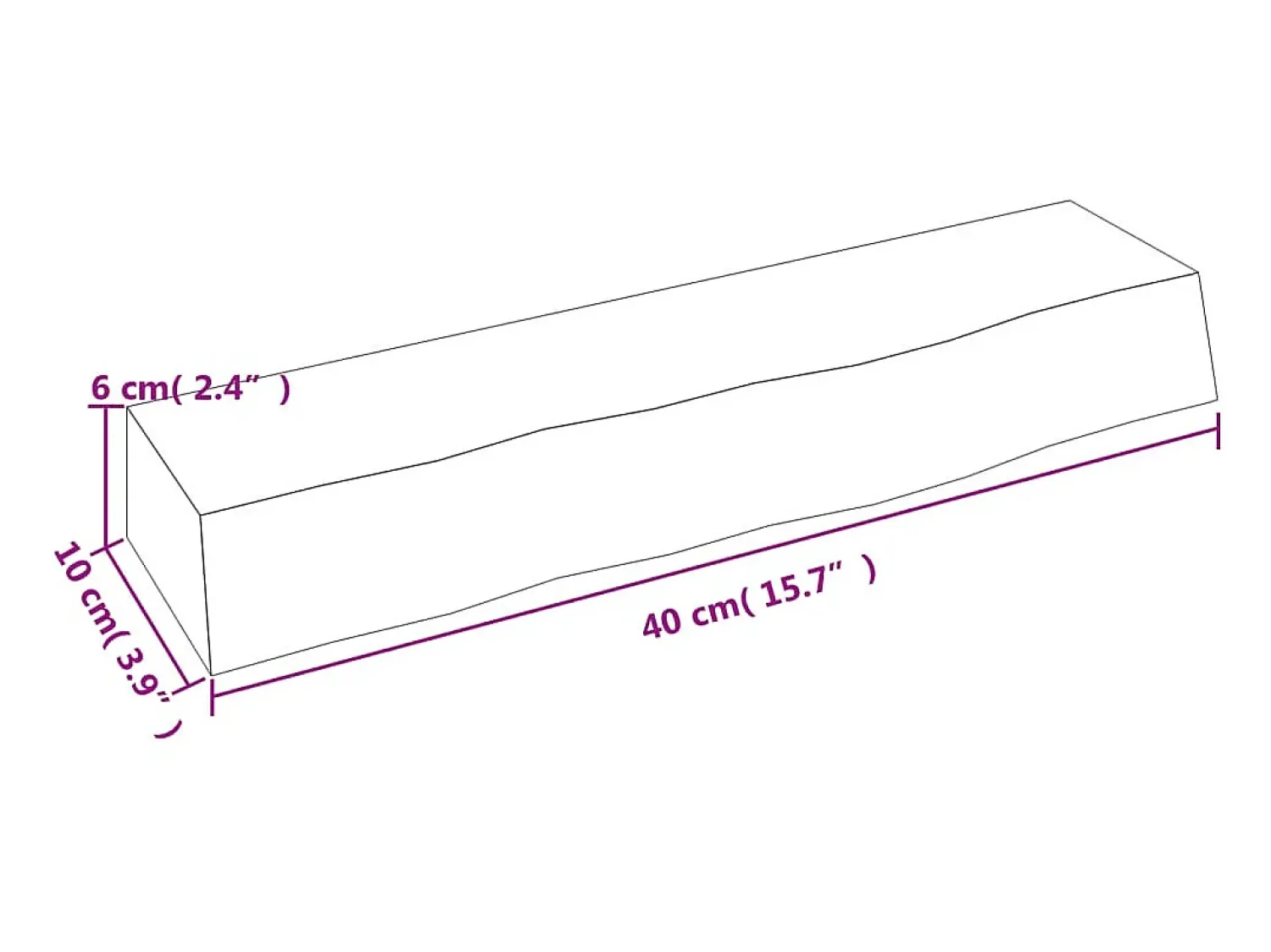 Sale Prateleira de parede 40x10x6 cm carvalho maciço não tratado PT715122 Castanho