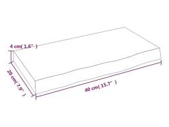 Prateleira de parede 40x20x4 cm carvalho maciço não tratado PT425465^ Prateleira