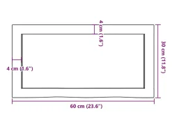 vidaxl Prateleira de parede 60x30x(2-4) cm carvalho maciço não tratado^ Prateleira