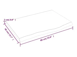 Prateleira de parede 60x40x2 cm carvalho tratado -claro PT675271^ Prateleira
