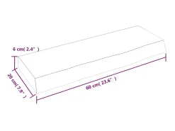Prateleira* Prateleira de parede 60x20x6 cm carvalho tratado -claro PT422624 Castanho
