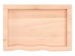 New Prateleira de parede 60x40x(2-4) cm carvalho maciço não tratado PT264552 Castanho