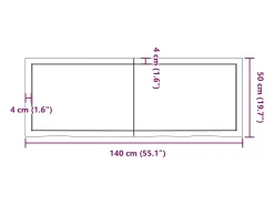 vidaxl Prateleira de parede 140x50x(2-4) cm carvalho tratado Castanho