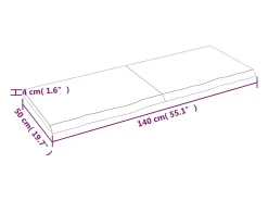 vidaxl Prateleira de parede 140x50x(2-4) cm carvalho tratado Castanho