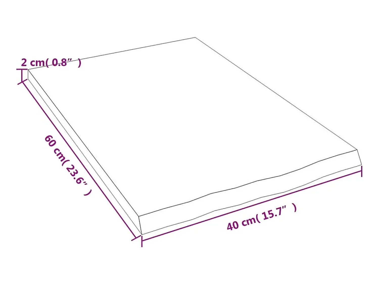 Prateleira de parede 40x60x2 cm carvalho tratado -claro PT326045^ Prateleira