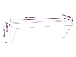 Discount vidaxl Prateleira de parede 100x30x31 cm aço inoxidável Prateado