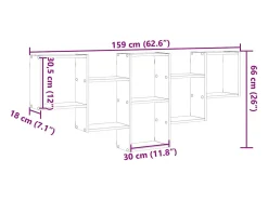 vidaxl Prateleira de parede 159x18x66 cm derivados de madeira^ Prateleira
