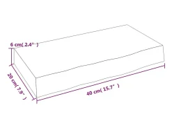 Outlet Prateleira de parede 40x20x6 cm carvalho maciço não tratado PT179247 Castanho