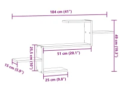 Hot vidaxl Prateleira de parede 104x15x49 cm derivados de madeira Branco