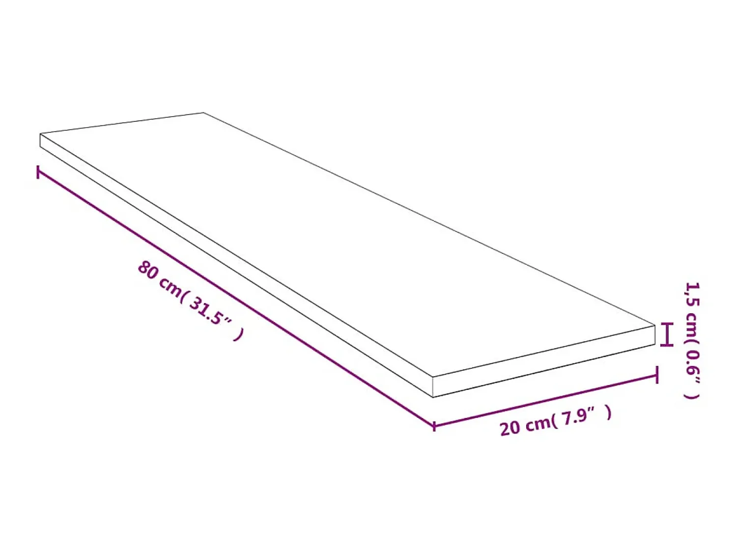 Prateleira de parede 80x20x1,5 cm bambu PT597498^ Prateleira
