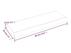 Prateleira| Prateleira de parede 60x20x4 cm carvalho maciço não tratado PT568870 Castanho