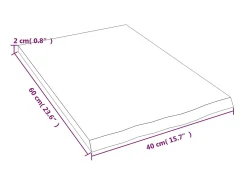Prateleira de parede 40x60x2 cm carvalho maciço não tratado PT358673^ Prateleira