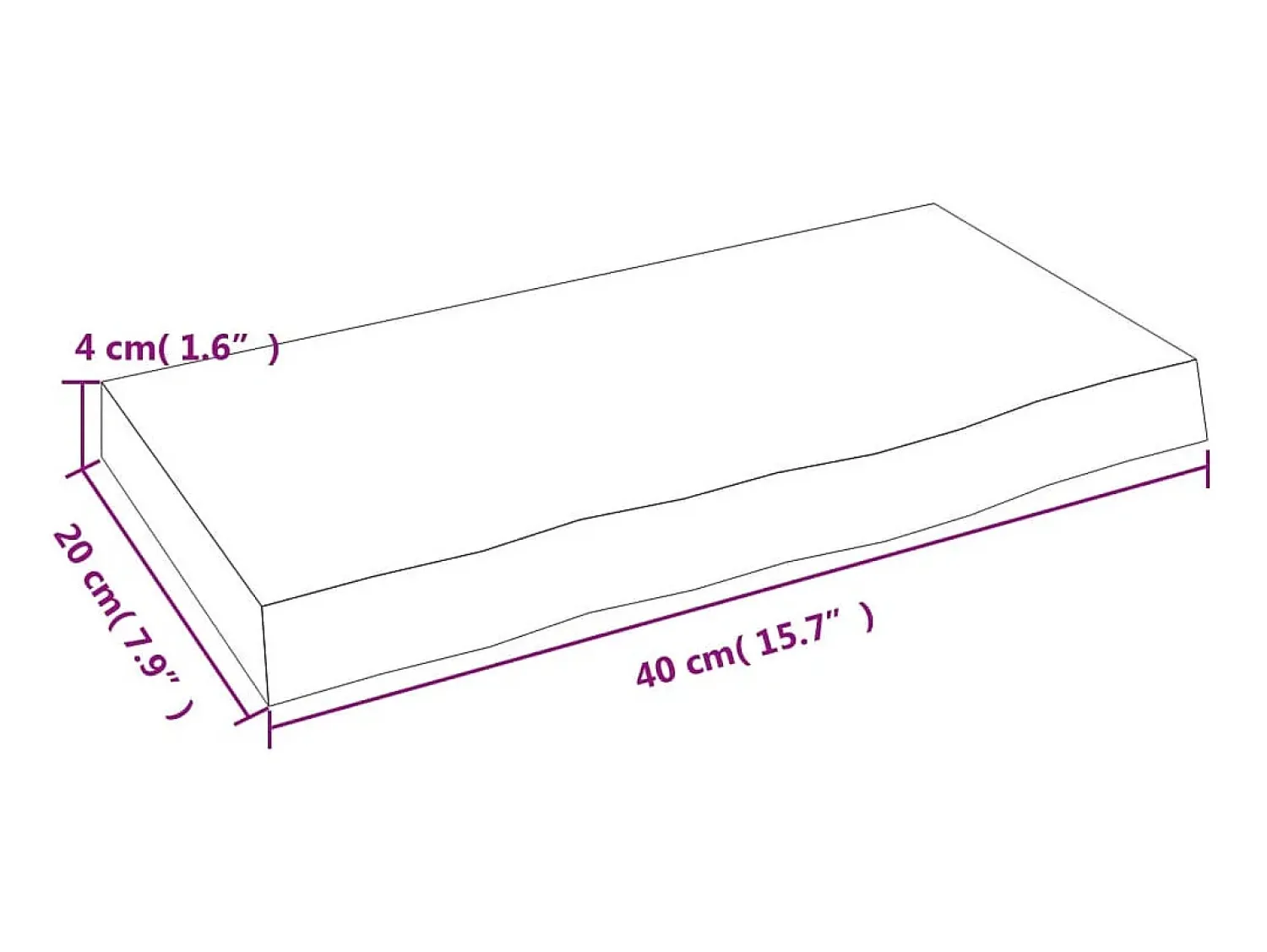 Prateleira de parede 40x20x4 cm carvalho tratado -claro PT312145^ Prateleira