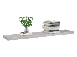 Prateleira de parede 120x23,5x3,8 cm MDF -cimento PT412190^ Prateleira