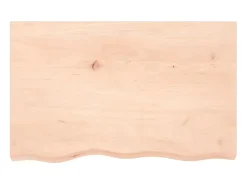 New Prateleira de parede 80x50x(2-4) cm carvalho maciço não tratado PT310898 Castanho