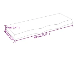 Hot Prateleira de parede 80x30x(2-6) cm carvalho tratado PT647184 Castanho