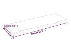 Prateleira de parede 80x30x2 cm carvalho tratado -claro PT452176^ Prateleira