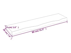 Prateleira de parede 80x20x4 cm carvalho tratado -claro PT620532^ Prateleira