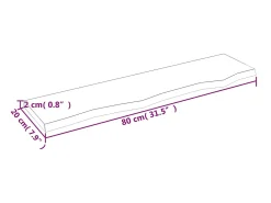 Best Prateleira de parede 80x20x2 cm carvalho tratado -claro PT991358 Castanho