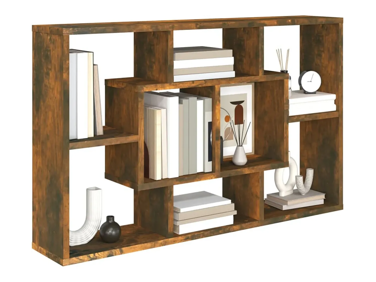 Online vidaxl Prateleira de parede 85x16x52,5 cm derivados madeira cor fumado Natural claro