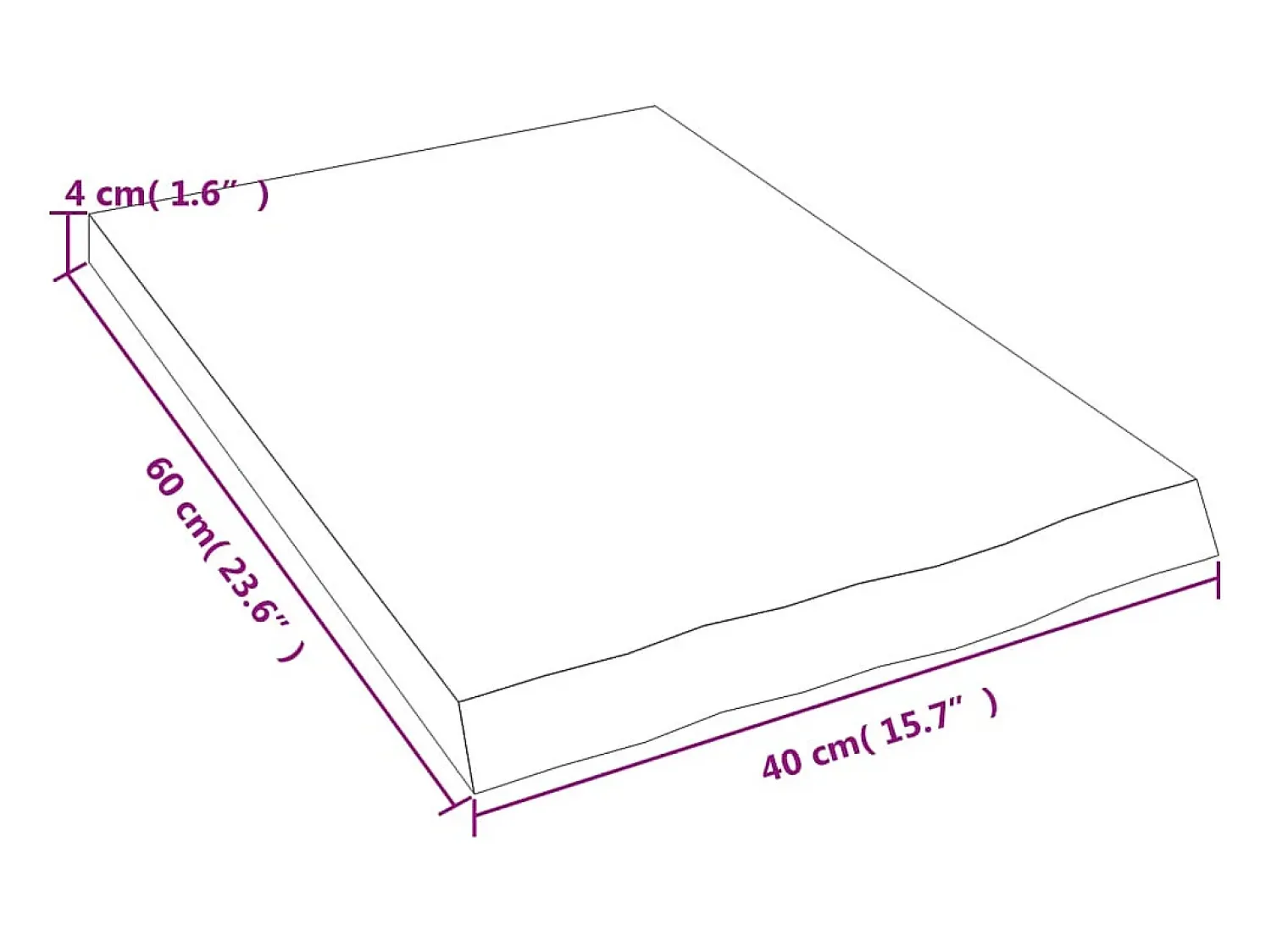 Prateleira de parede 40x60x(2-4) cm carvalho tratado PT842963 Castanho