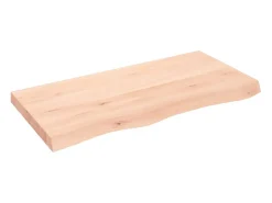 Prateleira*vidaxl Prateleira de parede 100x50x(2-6)cm carvalho maciço não tratado Natural claro