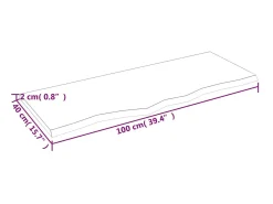 Prateleira de parede 100x40x2cm carvalho tratado -claro PT900695^ Prateleira