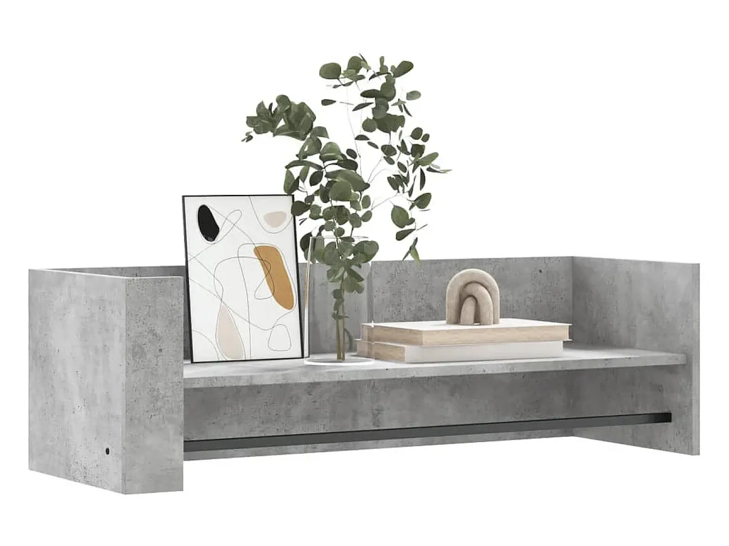Prateleira| Prateleira de parede 100x35x30,5cm deriv. madeira cinza cimento PT202879 Cinzento