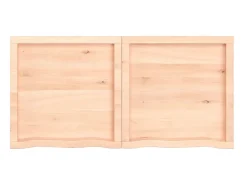 New Prateleira de parede 120x60x(2-6)cm carvalho maciço não tratado PT657933 Castanho