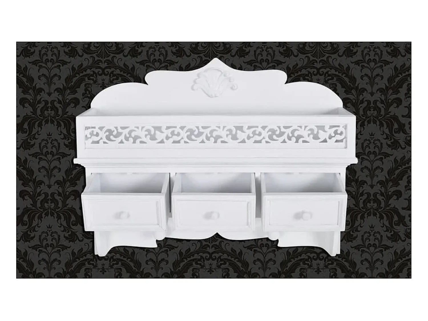 Best Prateleira de parede/cabide com 3 gavetas 2 ganchos PT652062 Branco