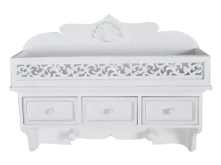Best Prateleira de parede/cabide com 3 gavetas 2 ganchos PT652062 Branco