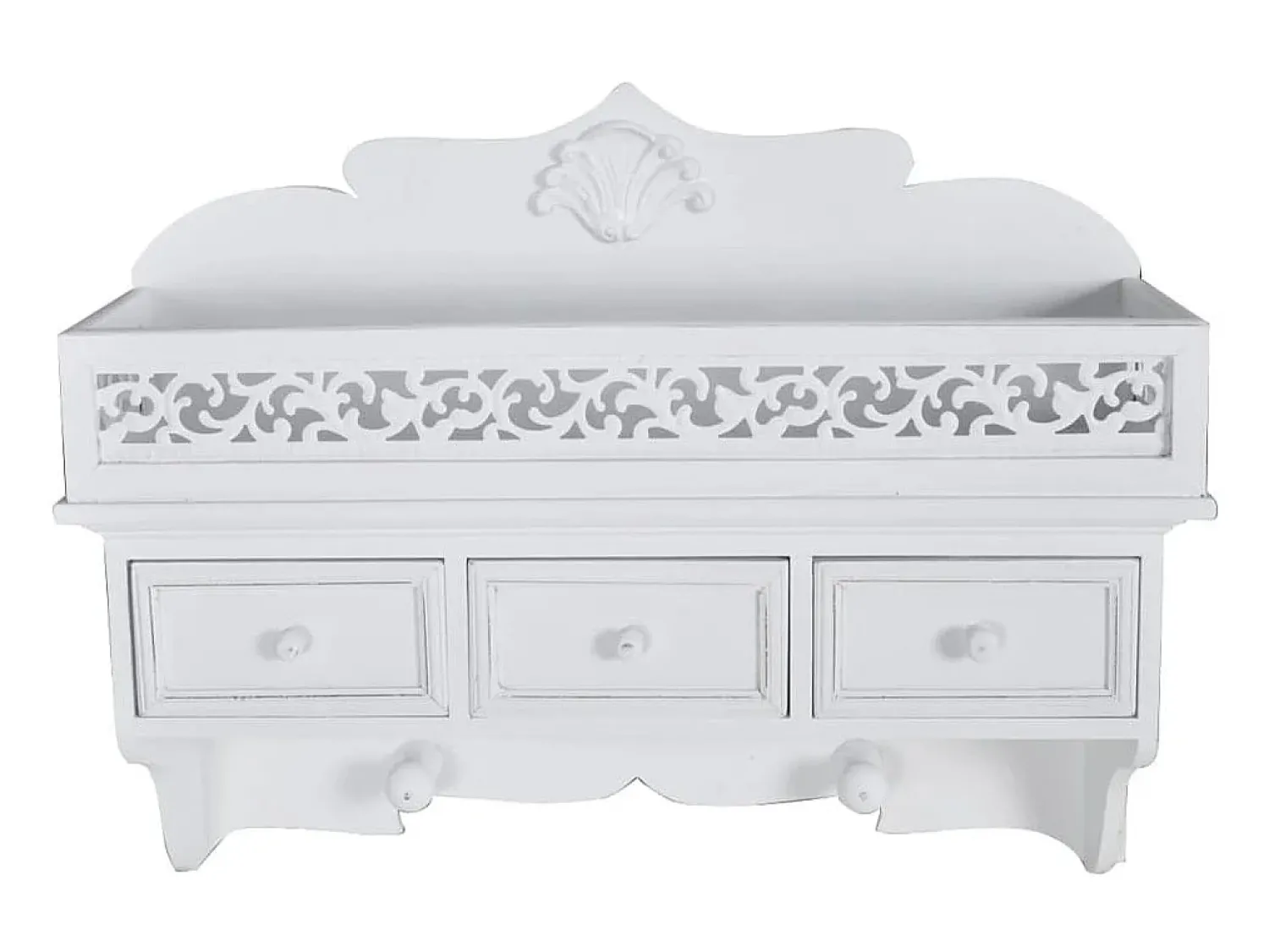 Best Prateleira de parede/cabide com 3 gavetas 2 ganchos PT652062 Branco