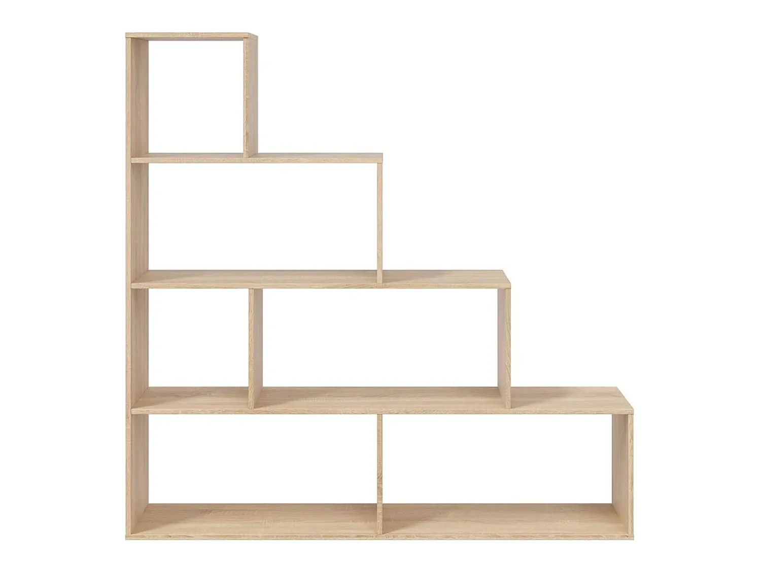 Loungitude Prateleira de sala de estar Klum com 10 compartimentos em carvalho canadense, 145x145x29 cm^ Prateleira