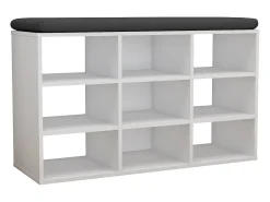 Móvel De Arrumação|Sapateira|VCM Prateleira de sapato de madeira | Dimensões aprox. A. 50 x L. 80 x P. 30 cm | Sapatilhas com 9 compartimentos | Armário para sapatos - Hinsol XS (Branco) Multicor