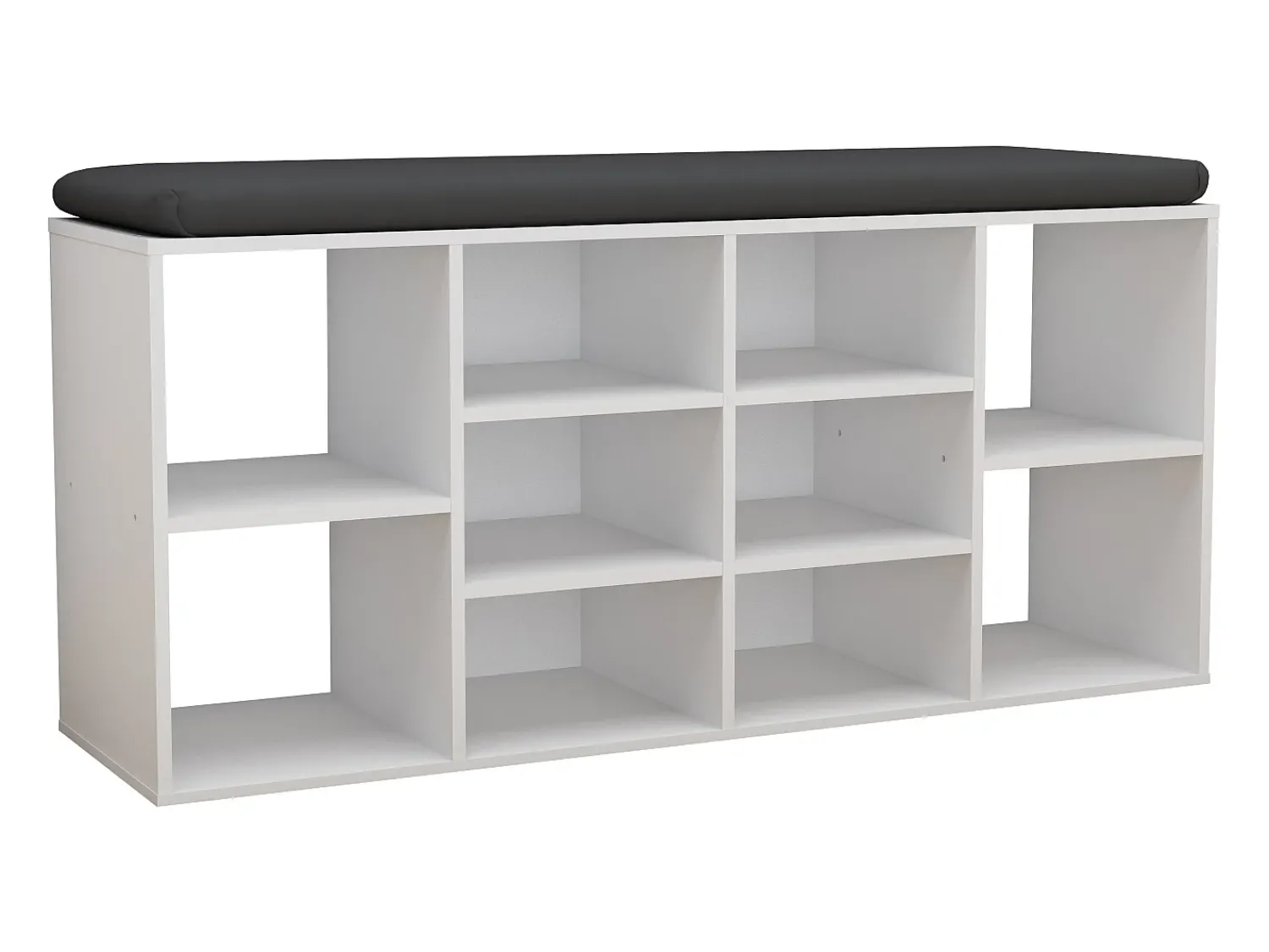 Hot VCM Prateleira de sapato de madeira | Dimensões aprox. A. 50 x L. 104 x P. 30 cm | Sapato cômoda com 10 compartimentos | Armário para sapatos - Hinsol S (Branco) Multicor