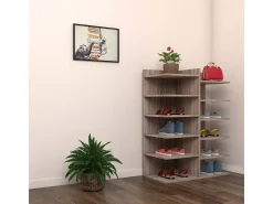 Móvel De Arrumação|Sapateira*VCM Prateleira de sapato de madeira | Dimensões: L. 60 x A. 80 x P. 30 cm | 12 compartimentos - Enosa (carvalho Sonoma) Multicor