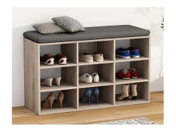 Móvel De Arrumação|Sapateira*VCM Prateleira de sapato de madeira | Dimensões aprox. A. 50 x L. 80 x P. 30 cm | Sapato com 9 compartimentos | Móvel para sapato - Hinsol XS (Sonoma oak) Multicor
