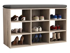 Móvel De Arrumação|Sapateira*VCM Prateleira de sapato de madeira | Dimensões aprox. A. 50 x L. 80 x P. 30 cm | Sapato com 9 compartimentos | Móvel para sapato - Hinsol XS (Sonoma oak) Multicor